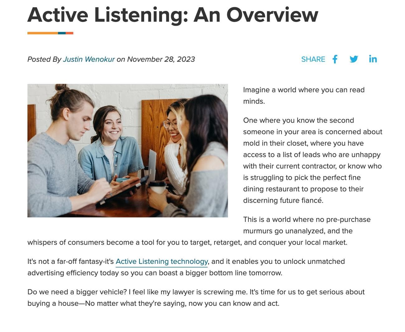 Cox Media Group active listening