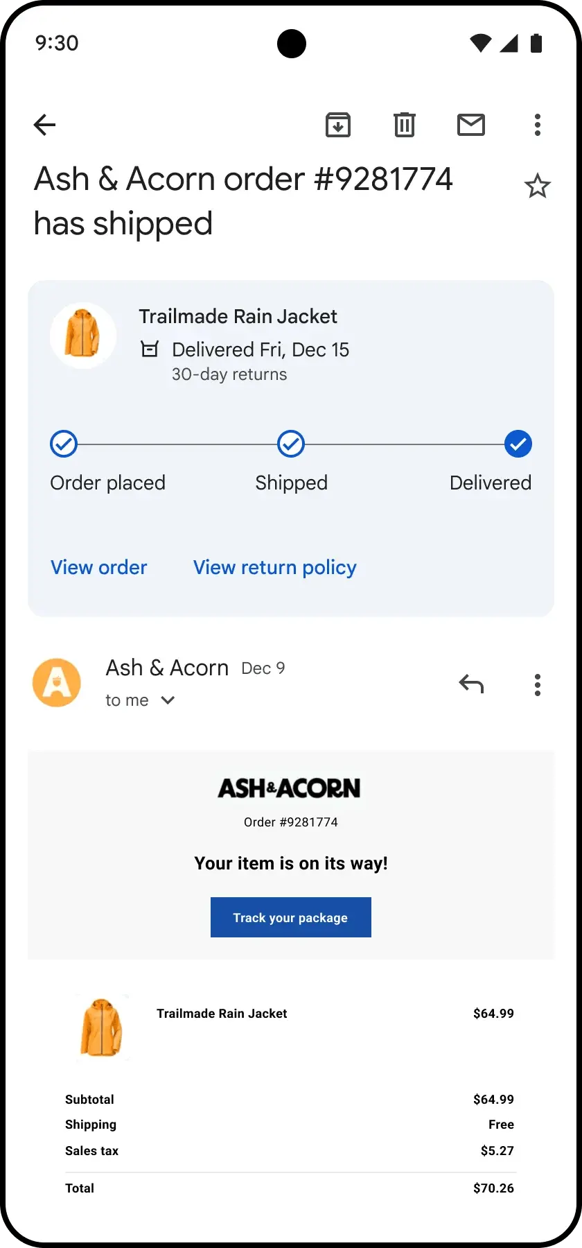 Η παρακολούθηση πακέτων Gmail μπορεί πλέον να μεταφέρει μηνύματα ηλεκτρονικού ταχυδρομείου στην κορυφή των εισερχομένων σας, Η παρακολούθηση πακέτων Gmail μπορεί πλέον να μεταφέρει μηνύματα ηλεκτρονικού ταχυδρομείου στην κορυφή των εισερχομένων σας, TechWar.gr