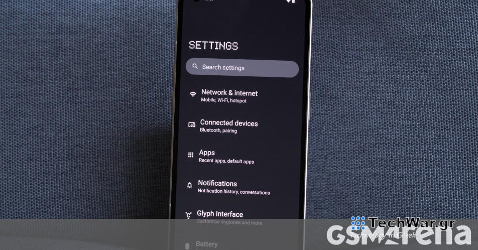 Nothing Phone (1) Η έκδοση beta του Android 14 έχει πλέον κυκλοφορήσει
