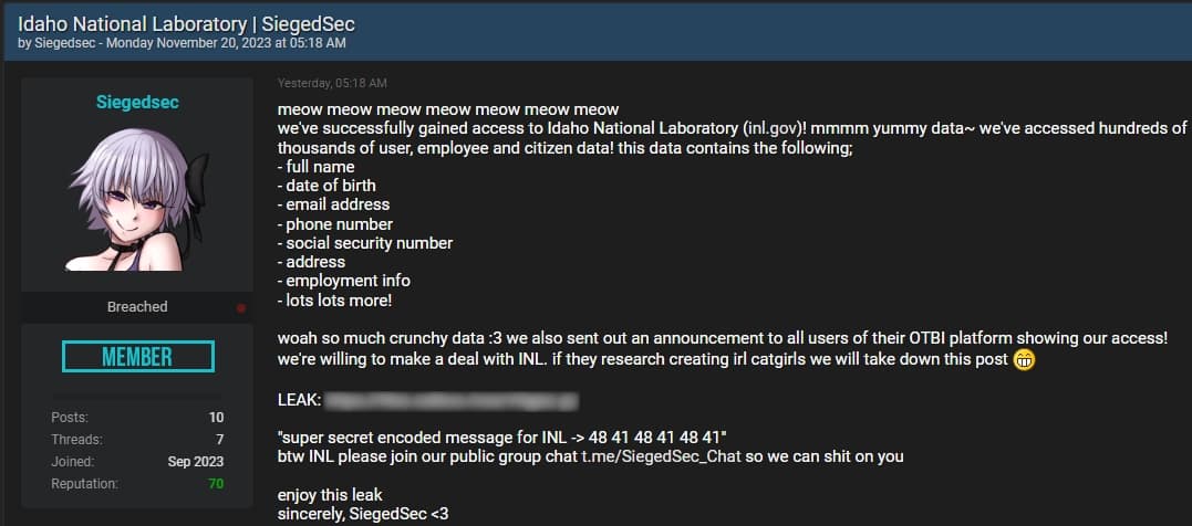 Η παραβίαση δεδομένων του εργαστηρίου πυρηνικής έρευνας των ΗΠΑ επηρεάζει 45.000 ανθρώπους, Η παραβίαση δεδομένων του εργαστηρίου πυρηνικής έρευνας των ΗΠΑ επηρεάζει 45.000 ανθρώπους, TechWar.gr