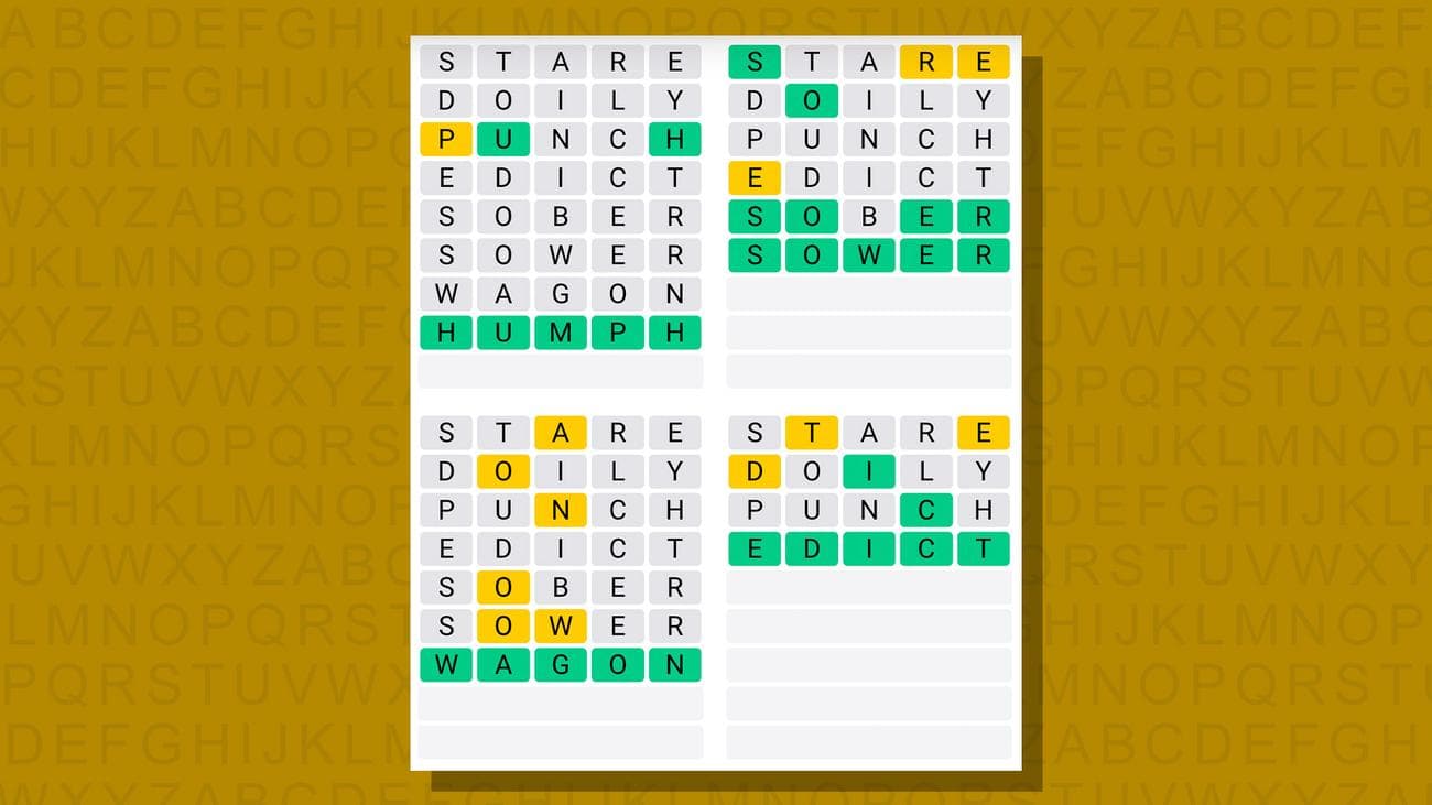 Quordle σήμερα - υποδείξεις και απαντήσεις για την Τετάρτη 20 Δεκεμβρίου (παιχνίδι #695), Quordle σήμερα – υποδείξεις και απαντήσεις για την Τετάρτη 20 Δεκεμβρίου (παιχνίδι #695), TechWar.gr