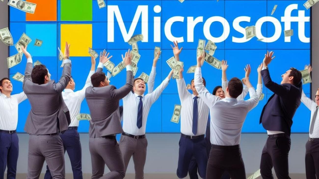 Υπάλληλοι της Microsoft πετάνε μετρητά στον αέρα