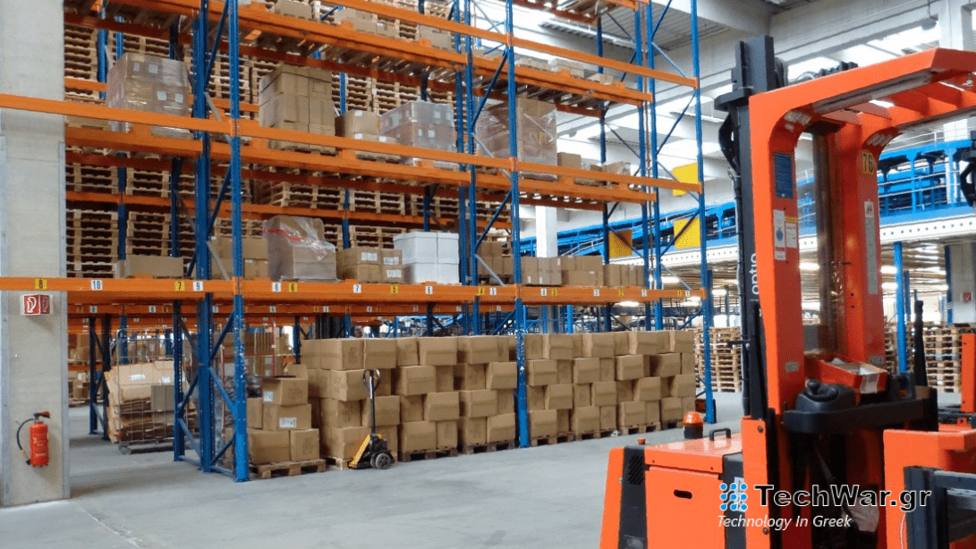 An image of inside of a warehouse.