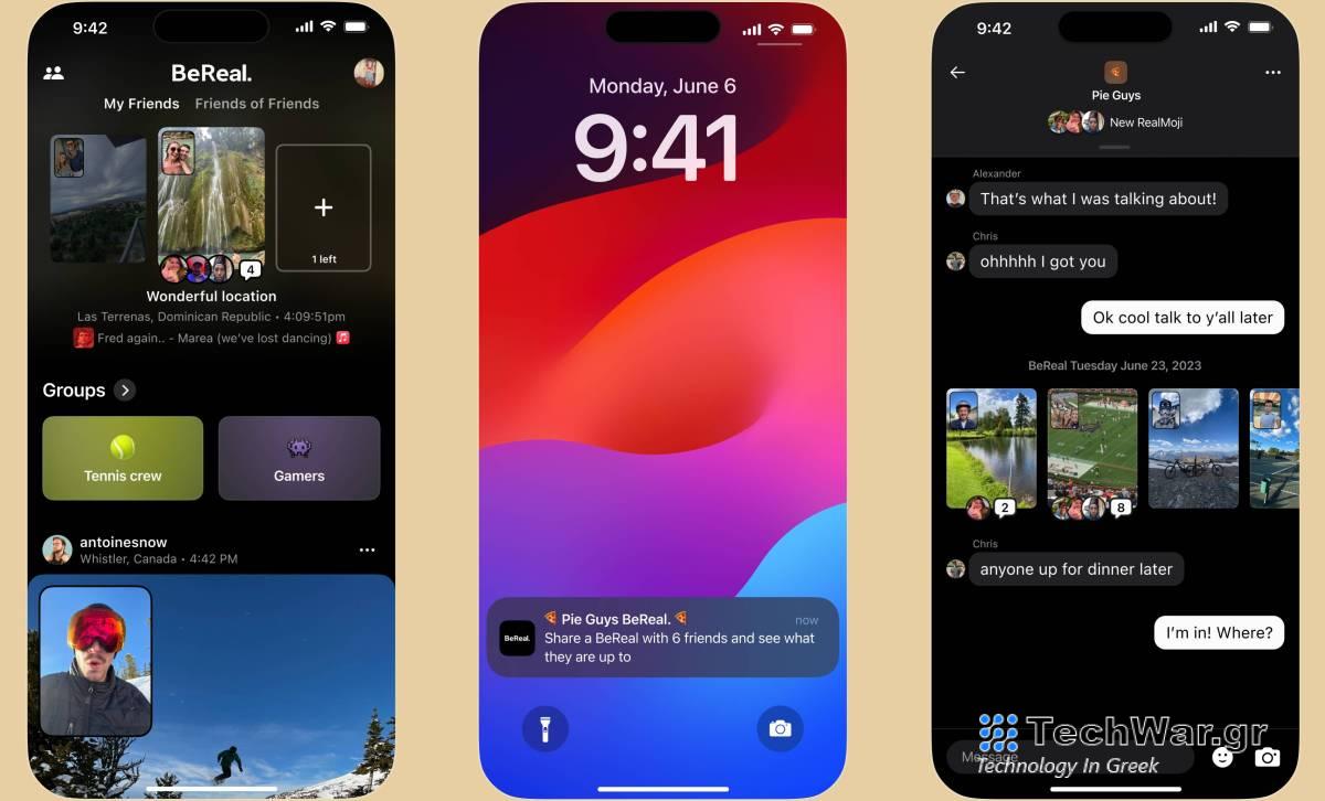  Το BeReal προσθέτει ιδιωτικές ομάδες και λειτουργίες που μοιάζουν με Live Photo.  Η Pew εκτιμά ότι το 13% των εφήβων στις ΗΠΑ χρησιμοποιούν εφαρμογή
