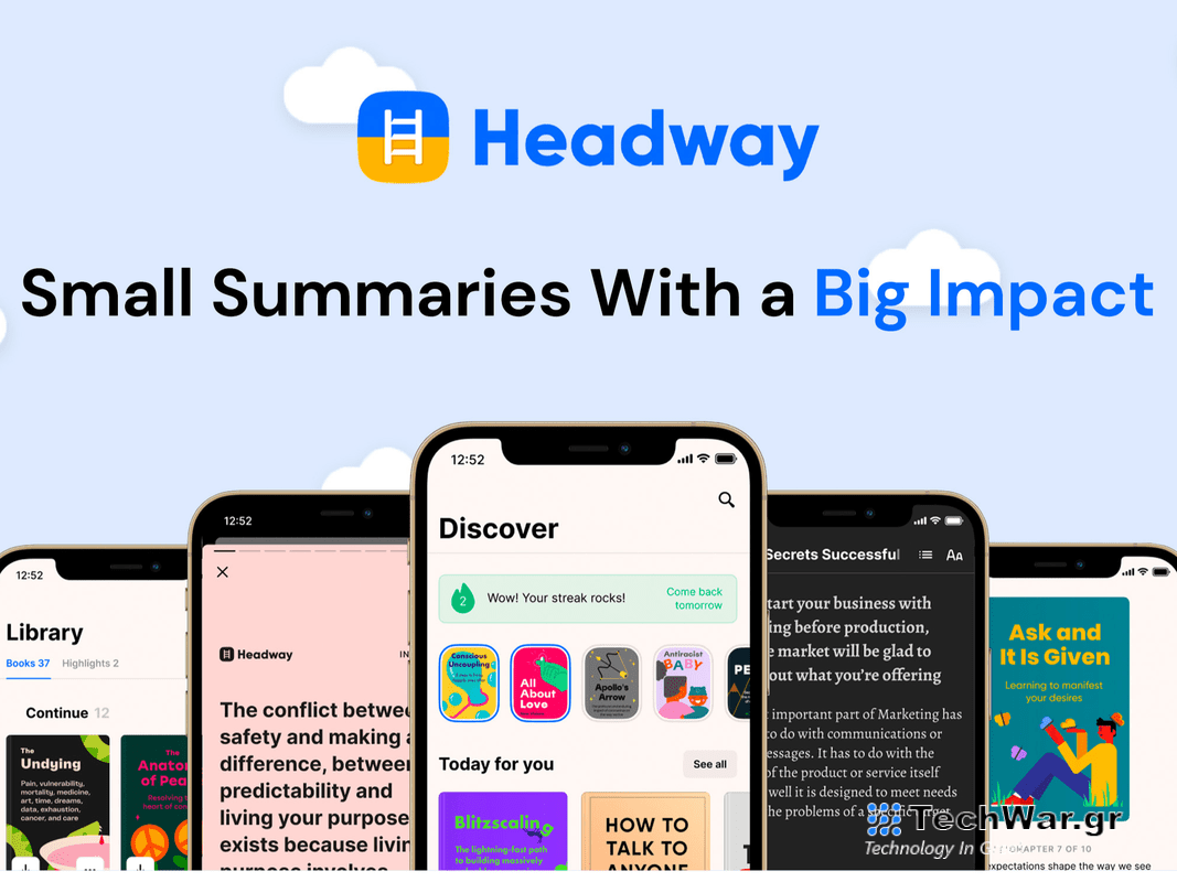 An advertisment for Headway