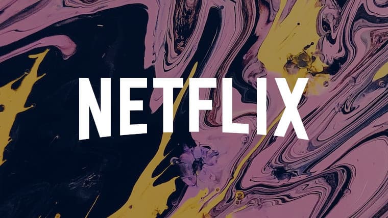 The Netflix logo on artistic background