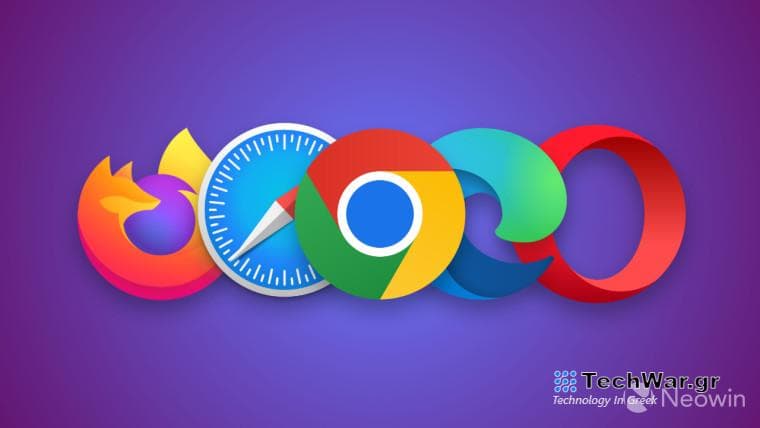 Logos of the top five most popular browsers