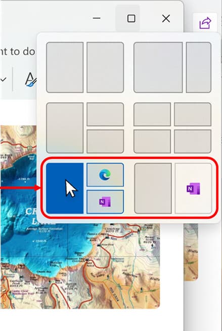 Προτάσεις στο Snap Layouts.