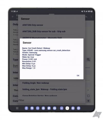 Προτροπή αισθητήρα αφύπνισης για ανίχνευση ατυχήματος αυτοκινήτου Galaxy S24 Ultra και Z Fold5 (μέσω Android Police)