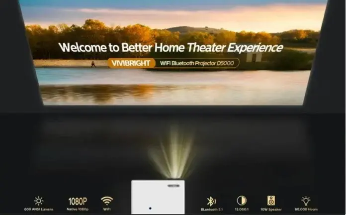 VIVIBRIGHT D5000 - 600ANSI Lumens και 10.000-1 Dynamic Contrast για έναν εξαιρετικό προβολέα απο Ευρώπη!