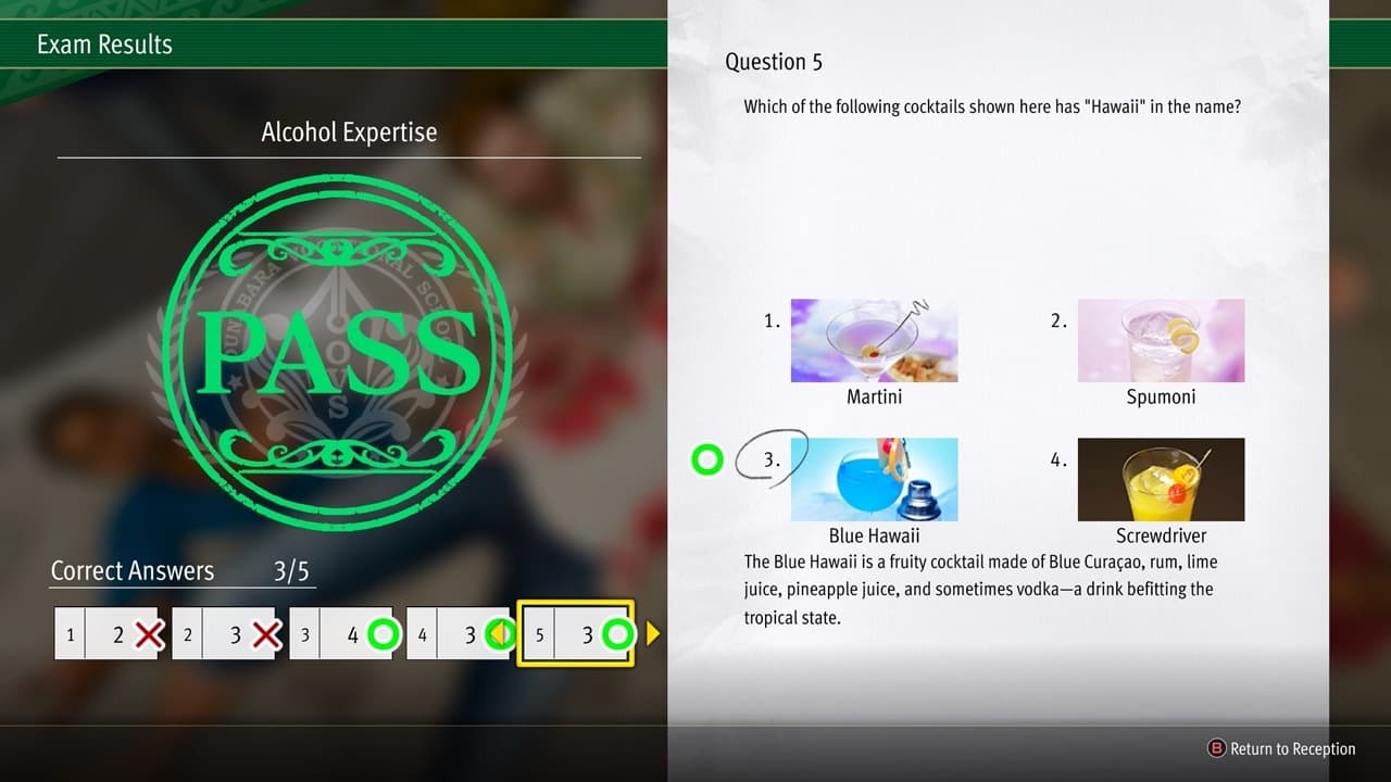 The Blue Hawaii is option number 3 in this image.