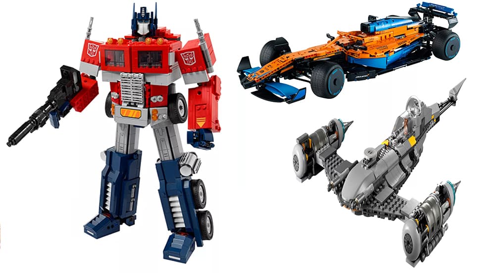 Lego Optimus Prime, Lego Technic Mclaren Formula 1, Lego Star Wars: The Mandalorian N-1 Starfighter