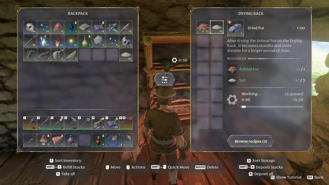 Χρησιμοποιήστε τη σχάρα στεγνώματος για να φτιάξετε αποξηραμένη γούνα.