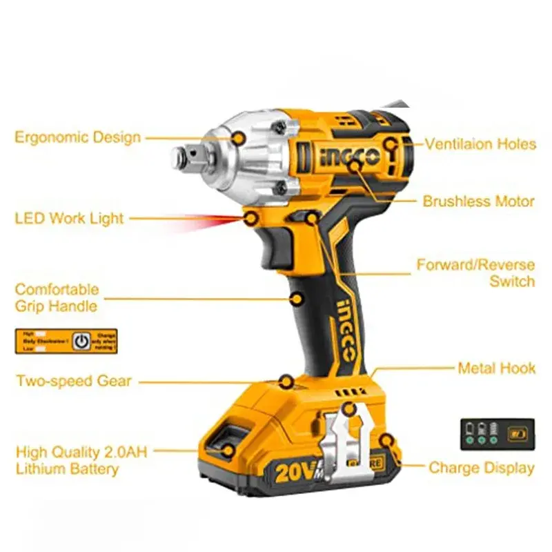 INGCO CIWLI2001 : Μπουλονόκλειδο μπαταρίας 20V με ροπή 1800N.m και ΔΥΟ μπαταρίες, στα 82.3€!, INGCO CIWLI2001 : Μπουλονόκλειδο μπαταρίας 20V με ροπή 1800N.m και ΔΥΟ μπαταρίες, στα 82.3€!, TechWar.GR