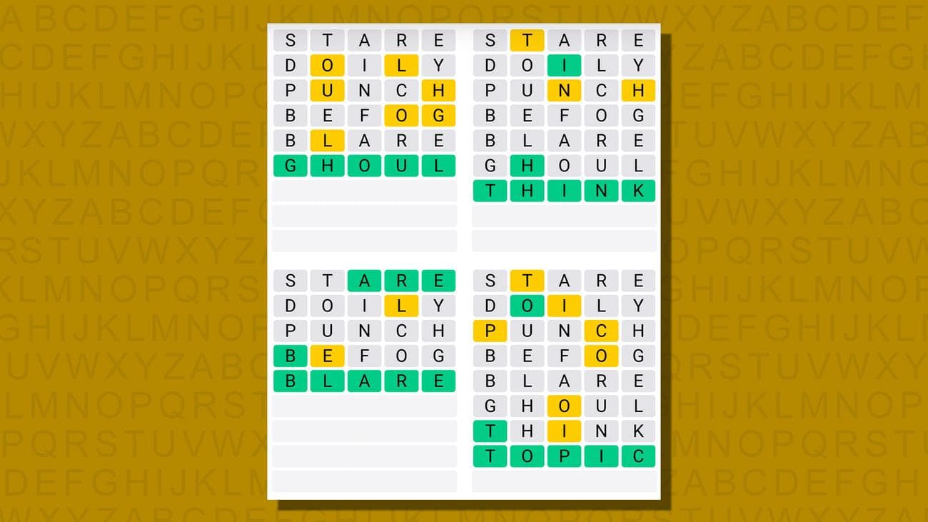 Quordle σήμερα – υποδείξεις και απαντήσεις για την Τρίτη 9 Ιανουαρίου (παιχνίδι #715), Quordle σήμερα – υποδείξεις και απαντήσεις για την Τρίτη 9 Ιανουαρίου (παιχνίδι #715), TechWar.GR