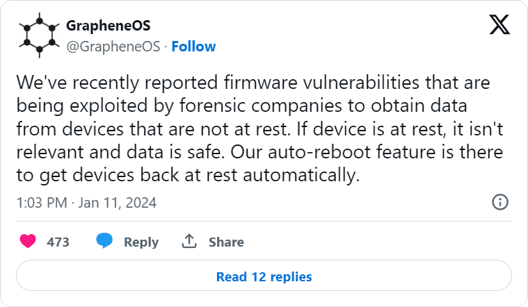 Οι συχνές αυτόματες επανεκκινήσεις Android αποκλείουν τις εκμεταλλεύσεις υλικολογισμικού, Οι συχνές αυτόματες επανεκκινήσεις Android αποκλείουν τις εκμεταλλεύσεις υλικολογισμικού, TechWar.GR