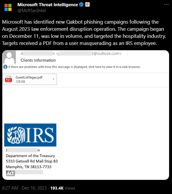 Το κακόβουλο λογισμικό Qakbot «ξαναχτυπά», Το κακόβουλο λογισμικό Qakbot «ξαναχτυπά», TechWar.GR
