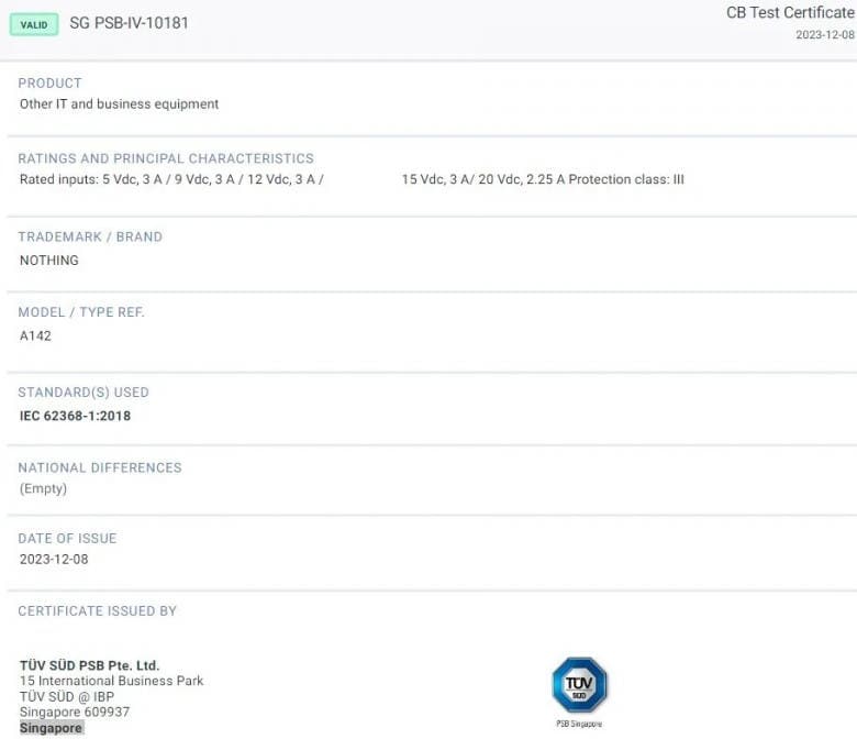 Nothing Phone (2a): πιστοποιημένο από την TUV λίγο πριν από την κυκλοφορία! - Nothing Phone 2a TUV - TechWar.GR