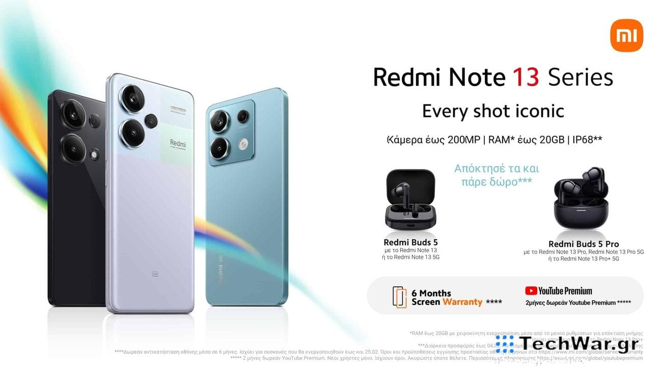 Redmi Note 13 Pro+ 5G, Redmi Note 13 Pro 5G, Redmi Note 13 Pro, Redmi Note 13 5G [Επίσημα]