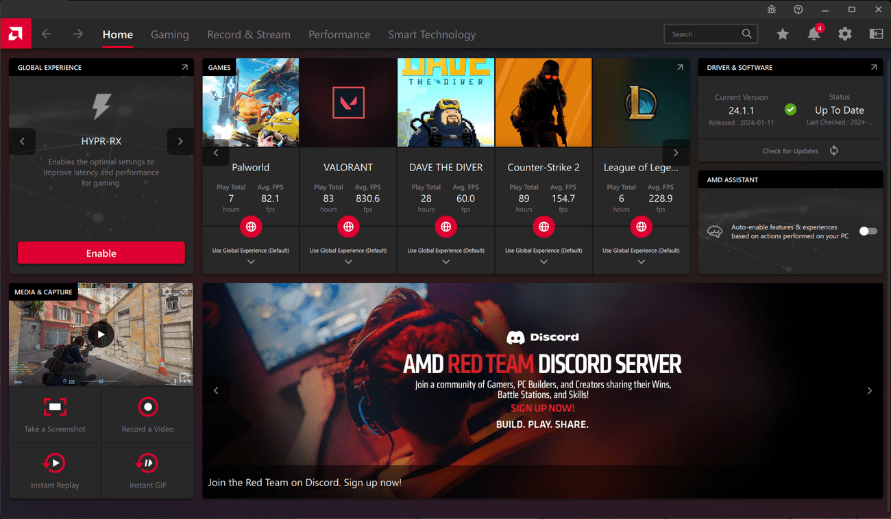 Λογισμικό AMD με βοηθό AMD