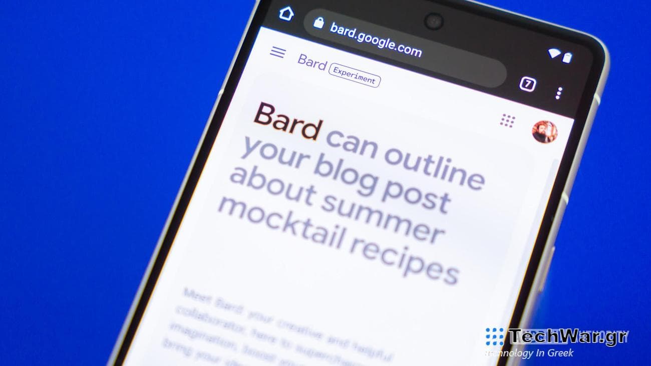 Stock photo of Google Bard website on phone 5