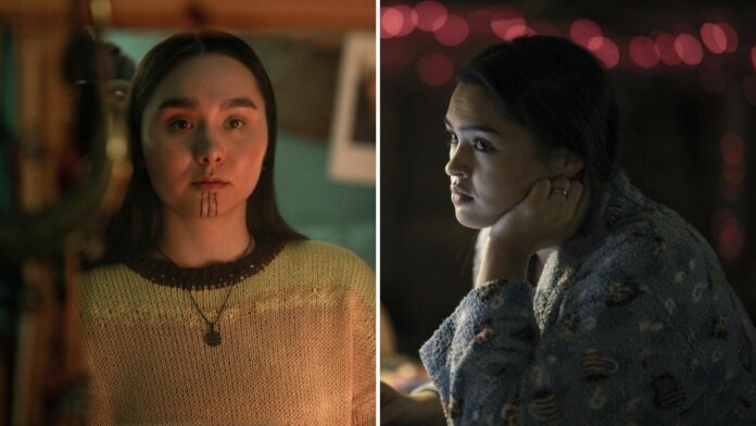 «True Detective: Night County's Isabella Star LaBlanc και Anna Lambe σε αναπαράσταση ιθαγενών
