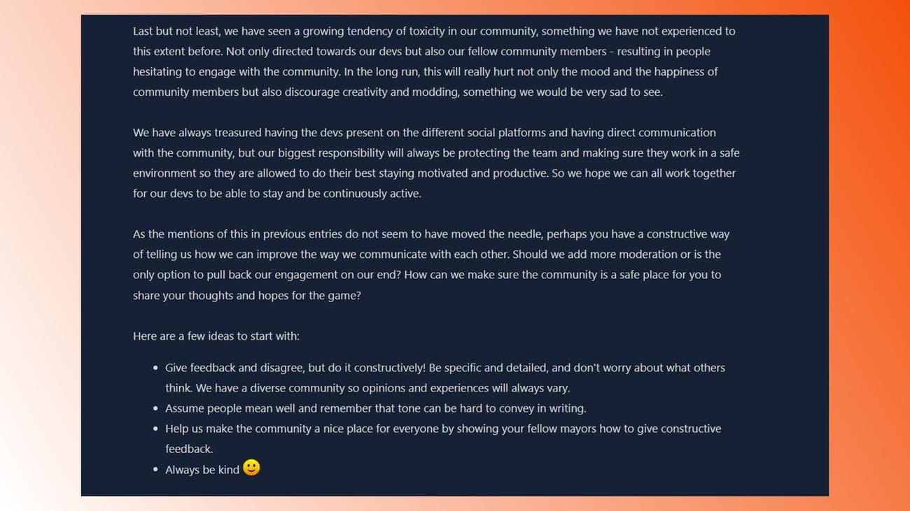 Ο Διευθύνων Σύμβουλος του Cities Skylines 2 λέει ότι η κοινότητα γίνεται πιο τοξική, Ο Διευθύνων Σύμβουλος του Cities Skylines 2 λέει ότι η κοινότητα γίνεται πιο τοξική, TechWar.GR