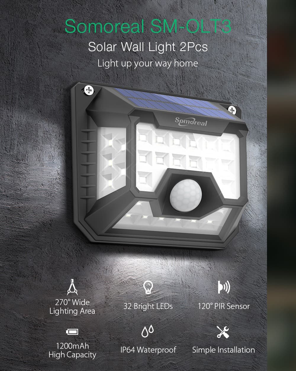 [#Ιστορικό_Χαμηλό & 2 τεμάχια] Somoreal SM-OLT3: Φωτιστικά κήπου με αισθητήρα PIR και ηλιακό Panel με 18.3€, [#Ιστορικό_Χαμηλό & 2 τεμάχια] Somoreal SM-OLT3: Φωτιστικά κήπου με αισθητήρα PIR και ηλιακό Panel με 18.3€, TechWar.GR