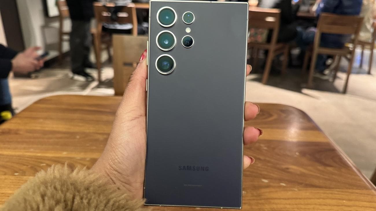 Woman holding Samsung Galaxy S24 Ultra