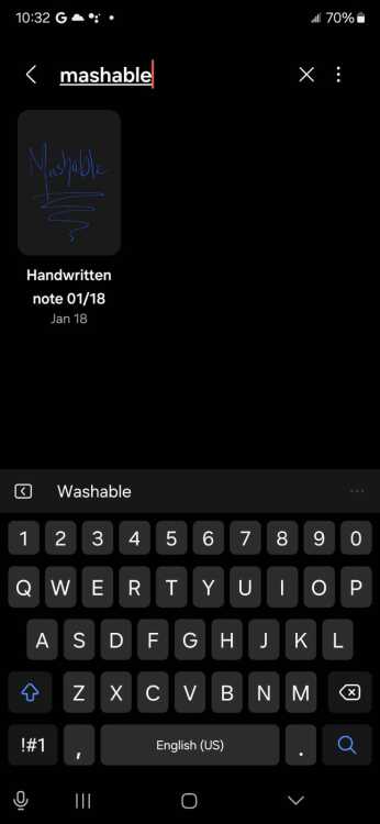 Notes app on Galaxy S24 Ultra