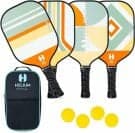 κουπιά pickleball και μπάλες με θήκη μεταφοράς