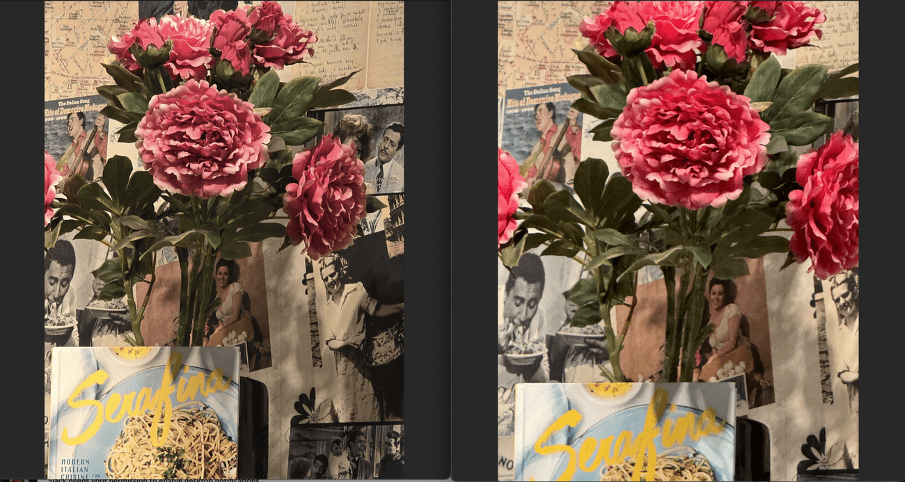 Λουλούδια μέσα σε μια πιτσαρία