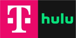Τα λογότυπα T-mobile και hulu δίπλα-δίπλα