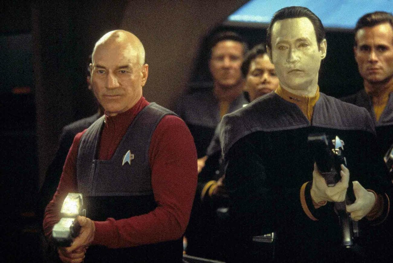 Jean-Luc Picard and android Starfleet officer Lieutenant Commander Data.