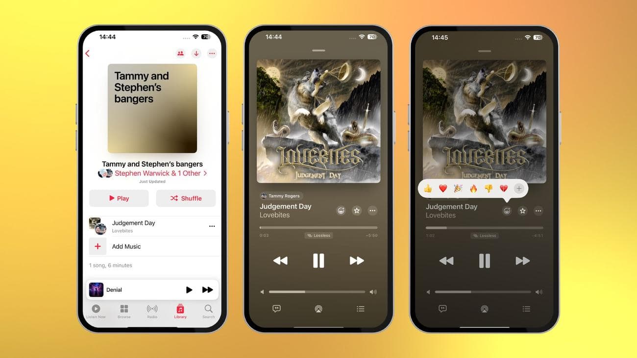 Πατήστε στο τραγούδι για να ξεκινήσει η αναπαραγωγή Πατήστε το τραγούδι που αναπαράγεται για να εμφανιστεί η πλήρης οθόνη Παίζει τώρα Πατήστε το εικονίδιο emoji μεταξύ του τίτλου του τραγουδιού και του κουμπιού αγαπημένου