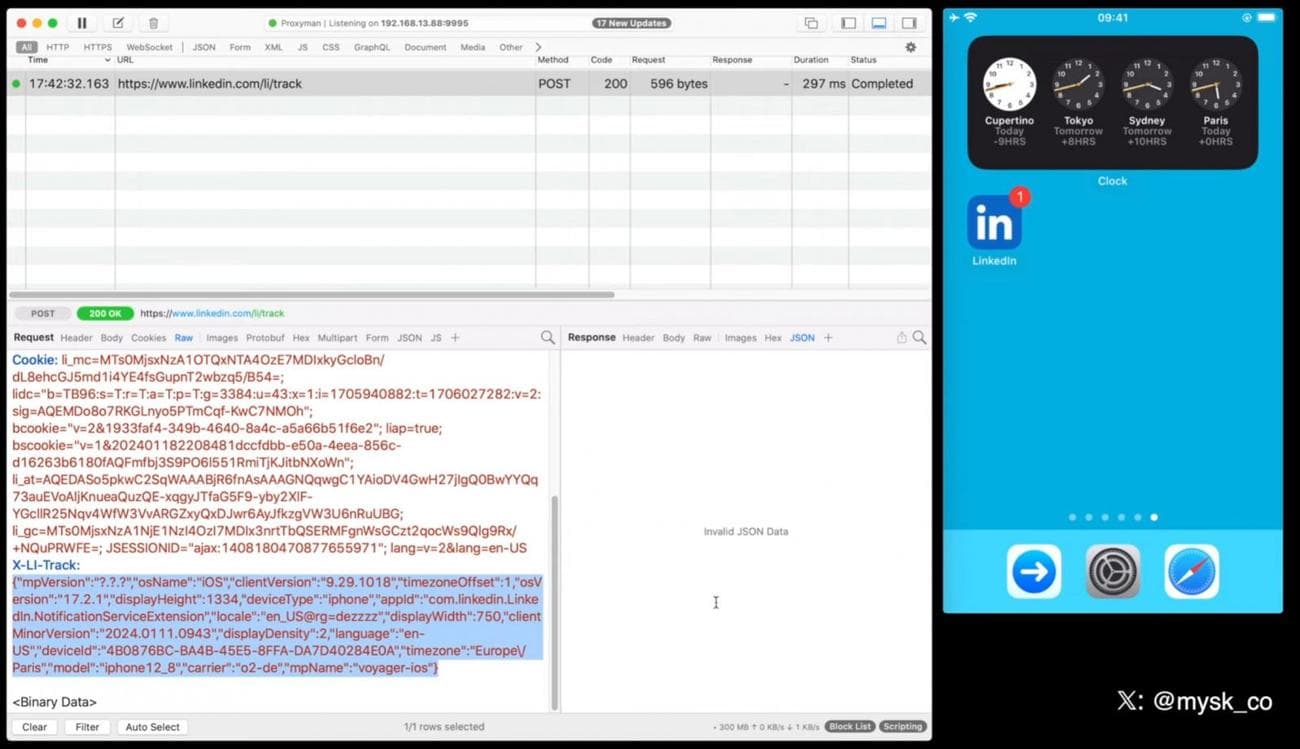 Η ανταλλαγή δεδομένων δικτύου του LinkedIn κατά την άφιξη μιας ειδοποίησης Push