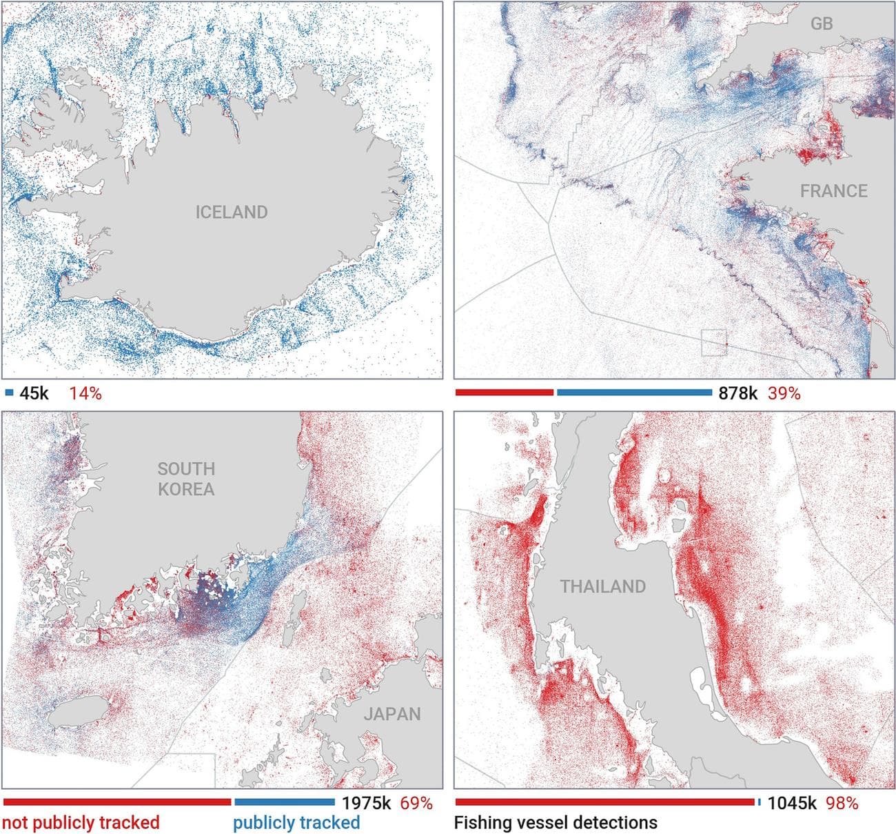 Η ανάλυση δορυφορικών εικόνων δείχνει τεράστια κλίμακα της σκοτεινής αλιείας, Η ανάλυση δορυφορικών εικόνων δείχνει τεράστια κλίμακα της σκοτεινής αλιείας, TechWar.GR