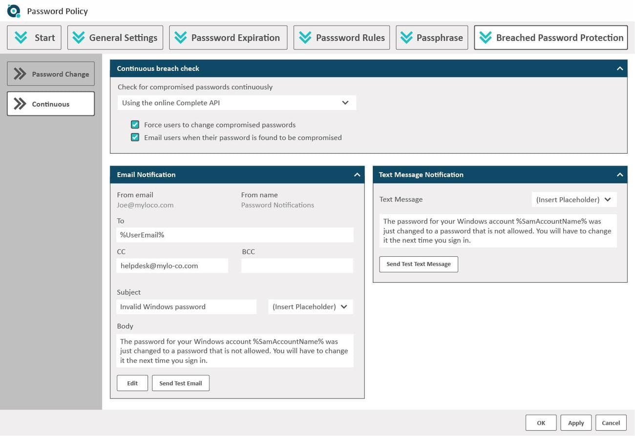 Πολιτική κωδικού πρόσβασης Specops