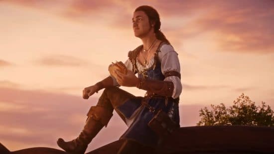 Ο πρωταγωνιστής ήρωας του Fable 4 ξαπλώνει σε ένα γρασίδι και μπαίνει σε ένα σάντουιτς μετά από μια δύσκολη μέρα περιπέτειας στο Fable 4, ένα από τα επερχόμενα παιχνίδια Game Pass στον υπολογιστή.