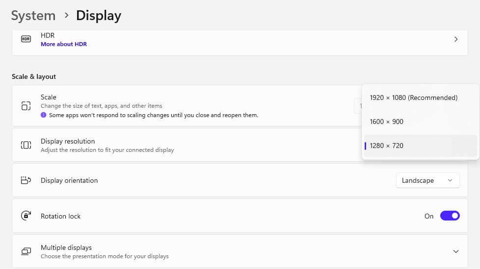 Αλλάξτε την ανάλυση ROG Ally σε 1280 x 700