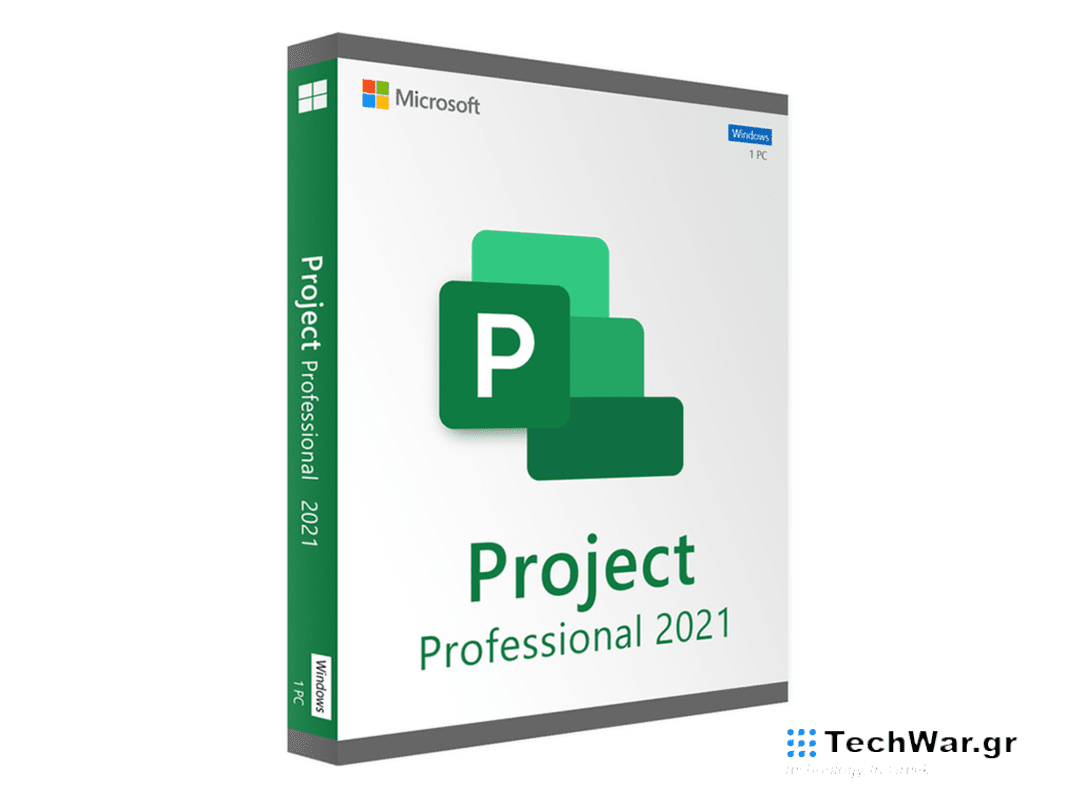 A Microsoft Project Professional 2021 package on a plain background.