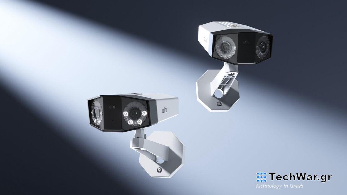 An image of two Reolink Duo 3 PoE cameras