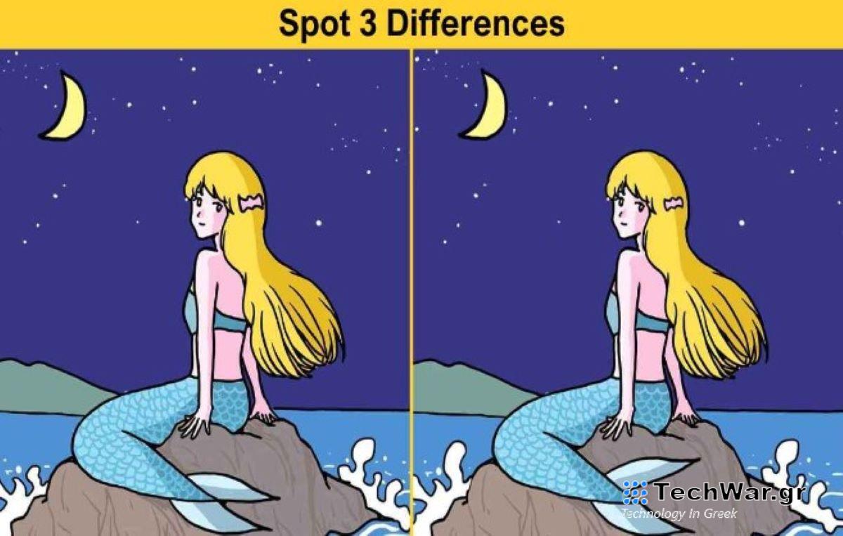 Είστε πανέξυπνοι εάν βρείτε τις 3 διαφορές στις εικόνες με την γοργόνα σε 10 δευτερόλεπτα; / FOXreport.gr