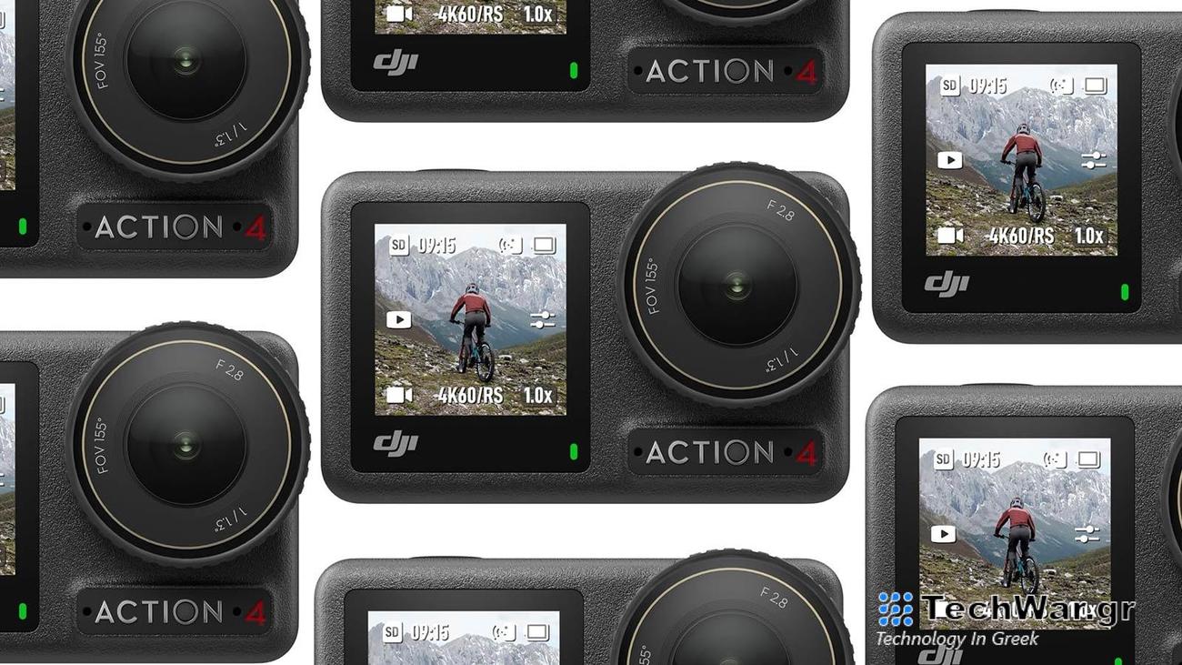 DJI Osmo Action 4 Cameras in a grid pattern