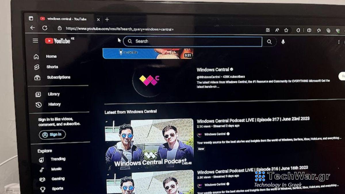 Windows Central Channel on YouTube