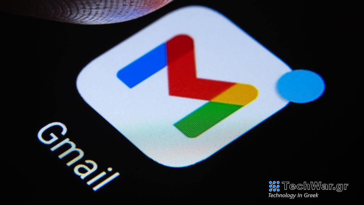 The Gmail app tile on a smartphone screen, with a finger about to tap it