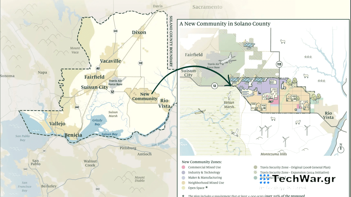Οι δισεκατομμυριούχοι τεχνολογίας δημοσιεύουν χάρτη της ουτοπικής πόλης που θέλουν να χτίσουν στην Καλιφόρνια

