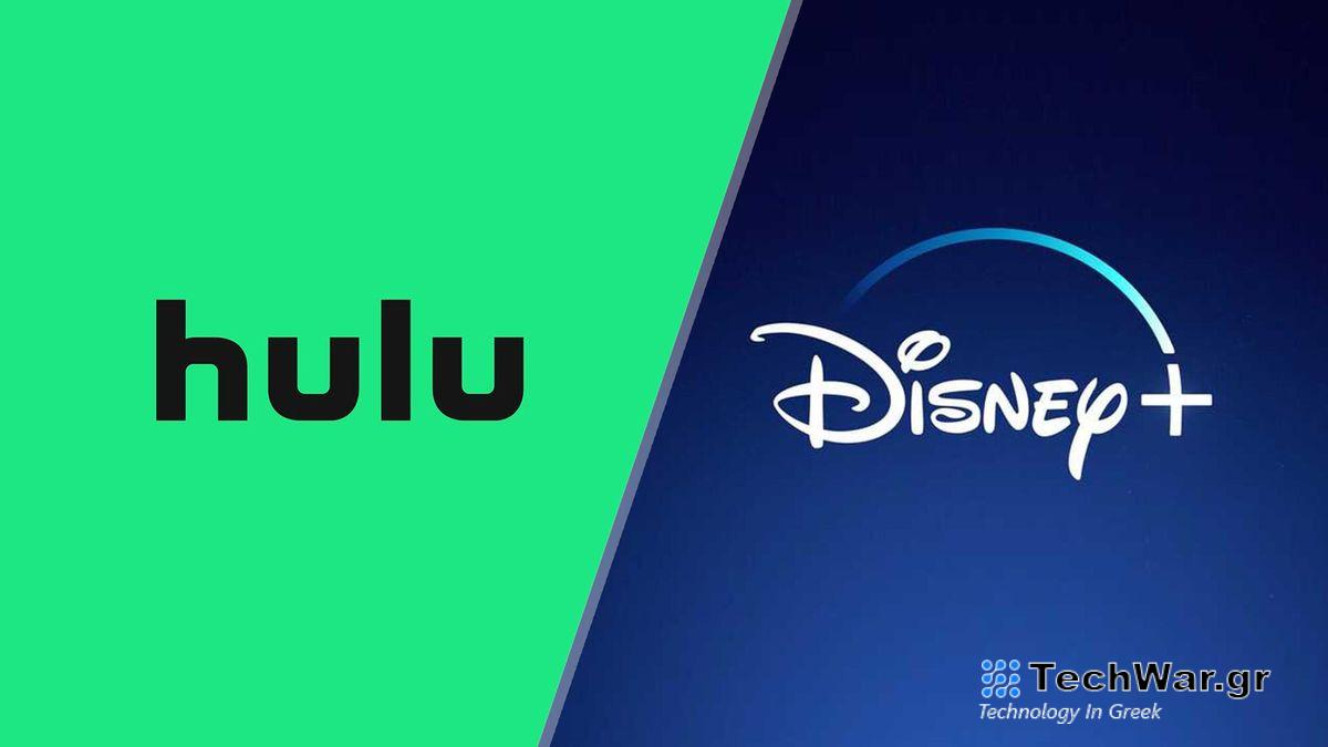 (L to R) The Hulu, Disney Plus logos
