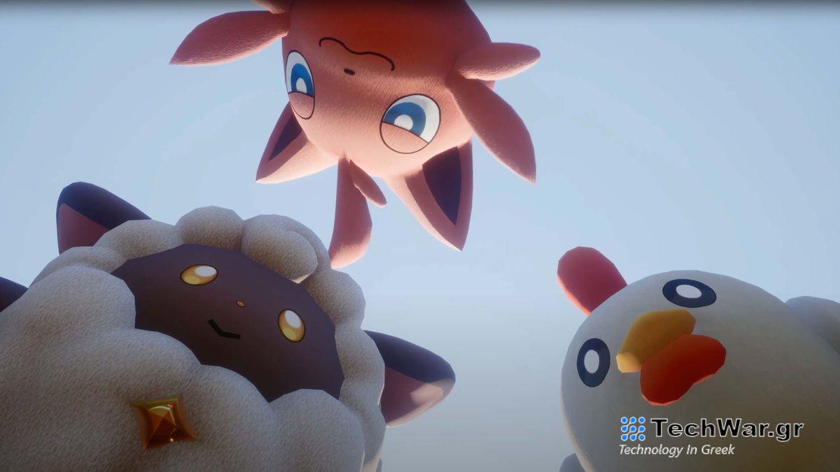 Palworld Cattiva, Lamball, and chicken