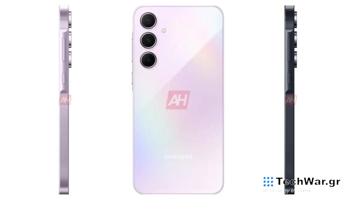 Το Samsung Galaxy A55 δείχνει τον premium σχεδιασμό του σε renders που διέρρευσαν
